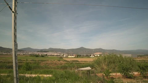 Window View from Train, Car or Bus, in 4K, No Color Correction Stock-Footage 89782150