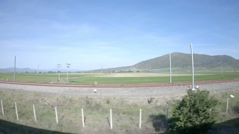 Window View from Train, Car or Bus, in 4K, No Color Correction Stock-Footage 89821303
