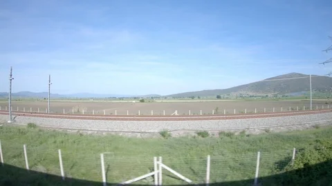 Window View from Train, Car or Bus, in 4K, No Color Correction Stock Footage 89821319