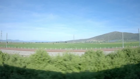 Window View from Train, Car or Bus, in 4K, No Color Correction 库存影片 89821453