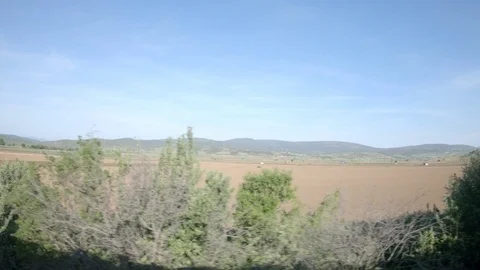 Window View from Train, Car or Bus, in 4K, No Color Correction Video stock 89821503