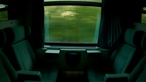 Window View from Train, Car or Bus, in 4K, No Color Correction Stock Footage 89821531