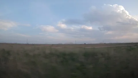 Window View from Train, Car or Bus, in 4K, No Color Correction Stock-Footage 89821623