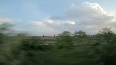 Window View from Train, Car or Bus, in 4K, No Color Correction 库存影片 89821633