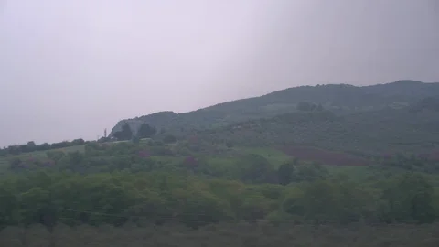 Window View from Train, Car or Bus, in 4K, No Color Correction Stock-Footage 90066170