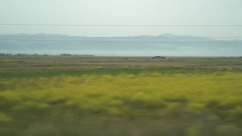 Window View from Train, Car or Bus, in 4K, No Color Correction Stock-Footage 90066237