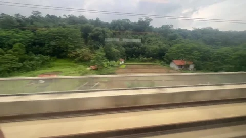 Window view from the train Stock Footage 301413644