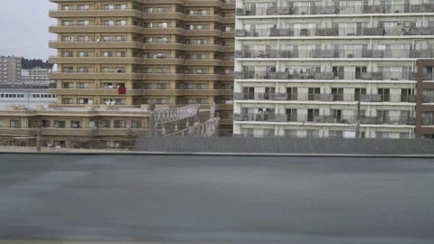 Window view of train in Japan A002. Stock Footage 84250557