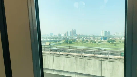 Window view from train at Taipei Taiwan. Traveling full HD videos Video stock 103271480