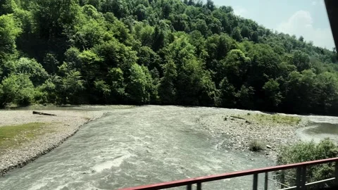 Window View Video In Perspective While Travelling At High Speed on a train 4k Stock Footage 259820830