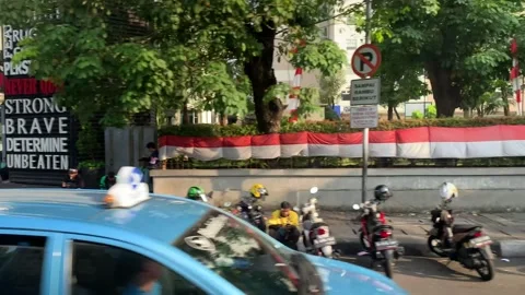 Window Views from Busway in Jakarta Stock Footage 247513205
