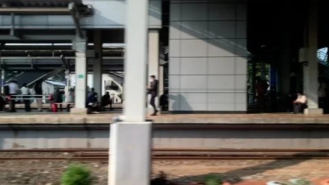 Window Views from Train in Java Island On the Morning Stock Footage 247479694
