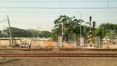 Window Views from Train in Java Island On the Morning Stock Footage 247479723