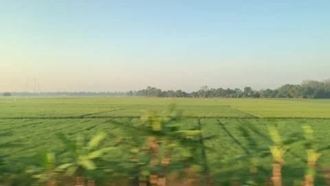 Window Views from Train in Java Island On the Morning Stock Footage 247479740