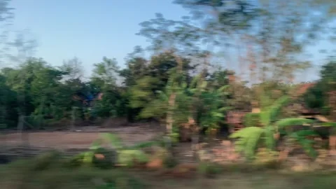 Window Views from Train in Java Island On the Morning Stock Footage 247479768