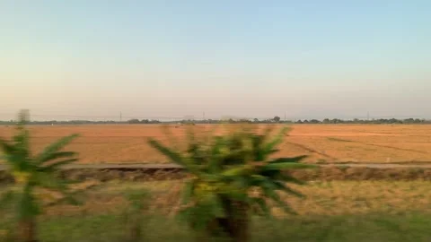 Window Views from Train in Java Island On the Morning Stock Footage 247479797