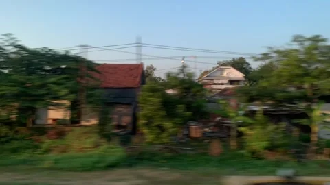 Window Views from Train in Java Island On the Morning Stock Footage 247479821