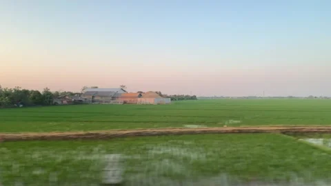 Window Views from Train in Java Island On the Morning Stock Footage 247479834