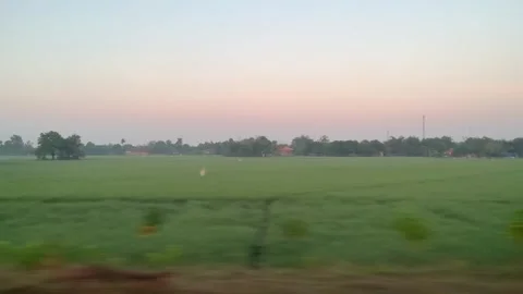 Window Views from Train in Java Island On the Morning Stock Footage 247479866