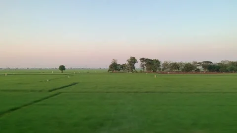 Window Views from Train in Java Island On the Morning Stock Footage 247479873