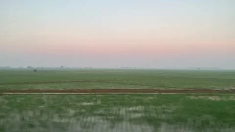 Window Views from Train in Java Island On the Morning Stock Footage 247479903