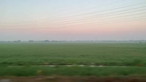 Window Views from Train in Java Island On the Morning Stock Footage 247479916
