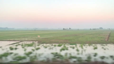 Window Views from Train in Java Island On the Morning Stock Footage 247479928