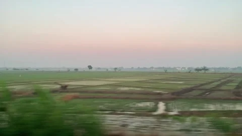 Window Views from Train in Java Island On the Morning Stock Footage 247479934