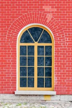 Window on wall background. Stock Photos