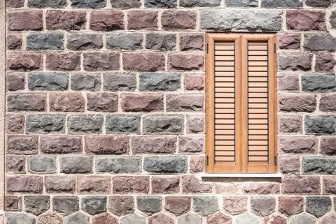 Window on the wall of basalt Stock Photos