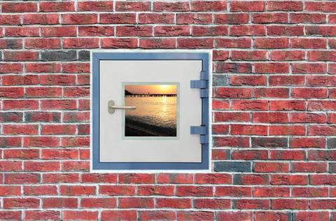 A window in the wall Stock Illustration