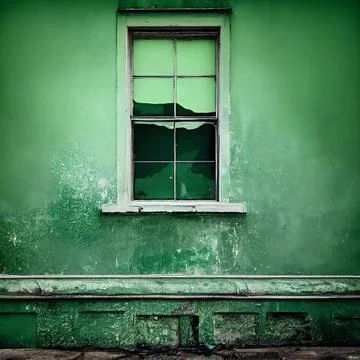 Window in wall of an old building Ilustración de archivo