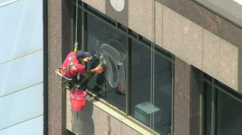 Window Washer HD Stock Footage 467769