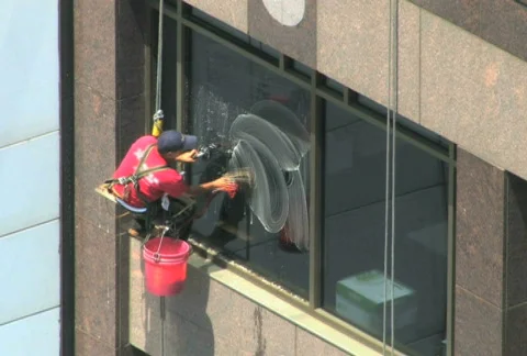 Window Washer NTSC Stock Footage 470947