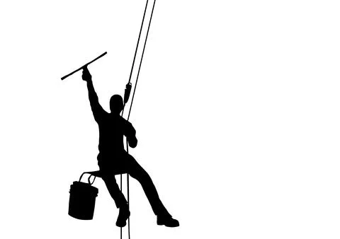 Window washer silhouette Illustrazione stock