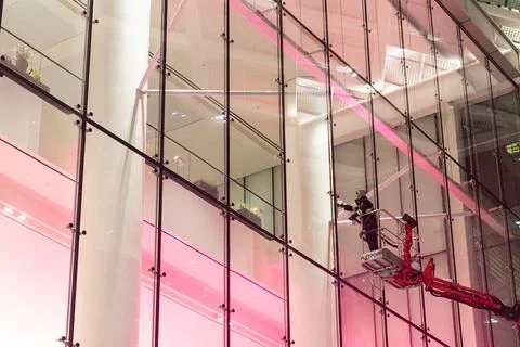 Window washer in Toronto Stock Photos