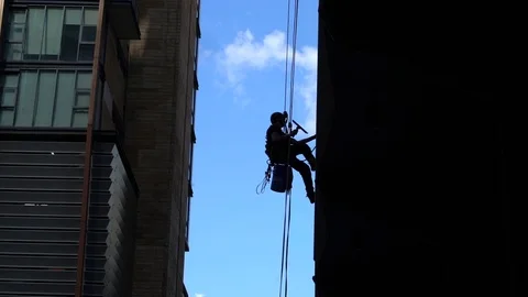 A window washer working. Video stock 94212101