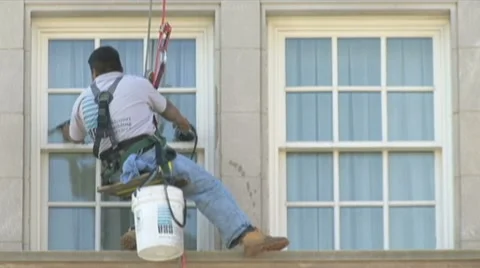 Window washers Stock Footage 8664825