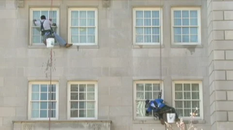 Window washers Stock Footage 8664852