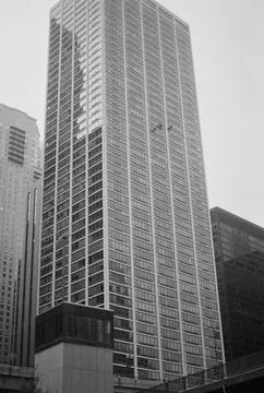 Window Washers on a Skyscraper Stock Photos