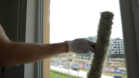 Window washing. Stock Footage 237838442