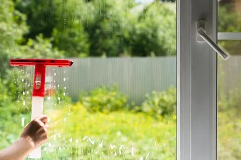 Window washing Stock Photos