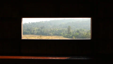 Window at watch tower Stock Footage 283014099