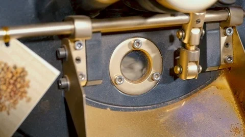 Window for watching roasting coffee Stock Footage 92543686