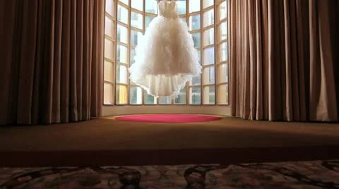 Window Wedding Dress Stock Footage 10875051