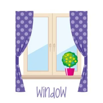 Window on white background Stock Illustration