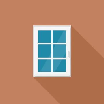 Window with white frame Stock Illustration