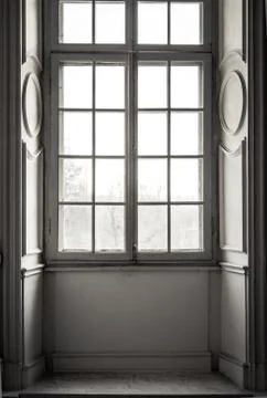 Window in white frame Stock Photos