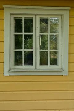 Window with white frame.. Stock Photos