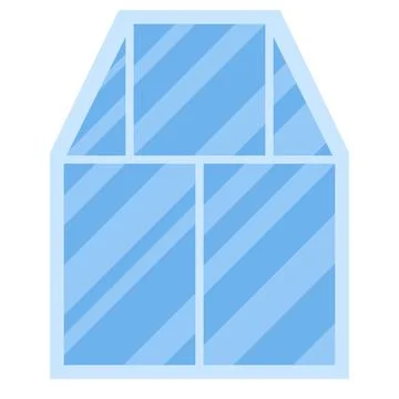 Window on white isolated background. Closed vector window element of architec Stock Illustration